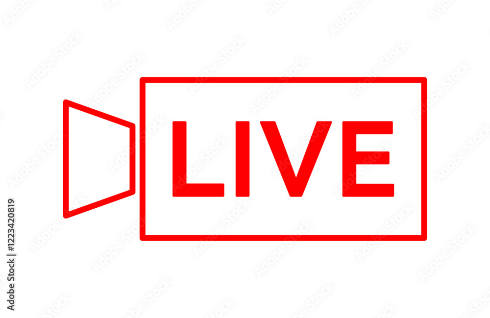 Fototapeta premium Live icon streaming button, Online stream, Vector illustration