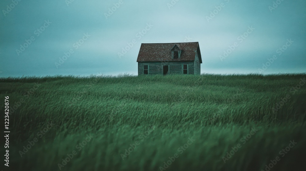 Abandoned Farmhouse Stands Alone In A Vast Field Abandoned Farmhouse Stands Alone In A Vast Field