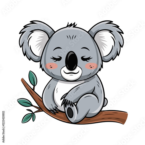 Cute koala cartoon vector illustration
