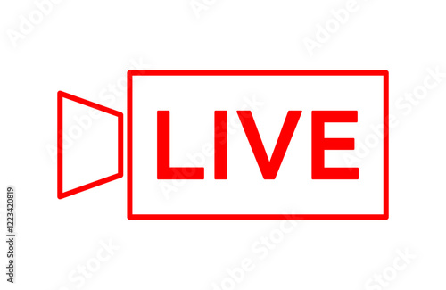 Live icon streaming button, Online stream, Vector illustration