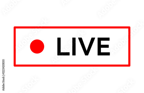 Live icon streaming button, Online stream, Vector illustration