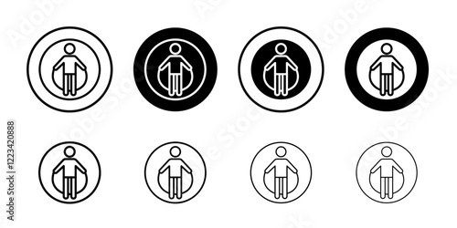Man jumping with skipping rope icon Vector logo set flat