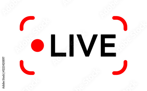 Live icon streaming button, Online stream, Vector illustration