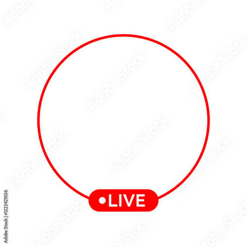 Live icon streaming button, Online stream, Vector illustration