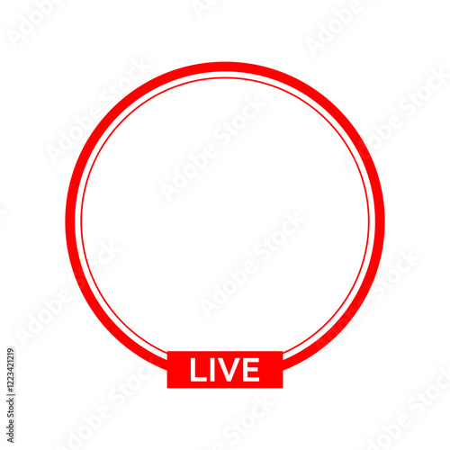 Live icon streaming button, Online stream, Vector illustration