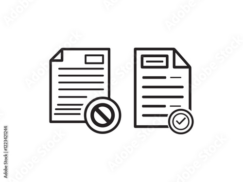 set of paper document and clipboard icon thin line style. quality control, Checkmark business concept. clipboard document page with check mark, pencil icon. vector illustration.