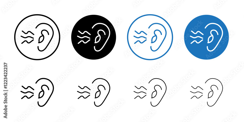 Otitis icon Vector logo set flat Otitis icon Vector logo set flat