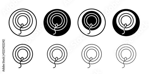 ovule being fertilized by sperm icon Vector logo set flat