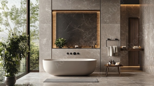 interior of the room made of porcelain tiles. Selective focus.