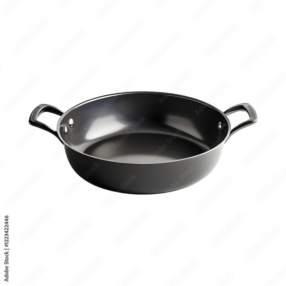 Sleek Non-Stick Roasting Pan with Handle Isolated on Transparent Background Sleek Non-Stick Roasting Pan with Handle Isolated on Transparent Background
