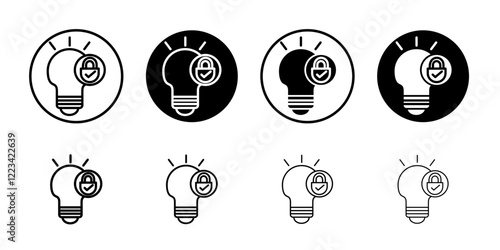 Patent idea icon Vector logo set flat