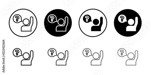 Person asking question icon Vector logo set flat
