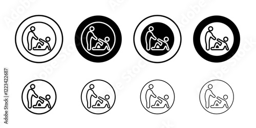 Person help someone icon Vector logo set flat