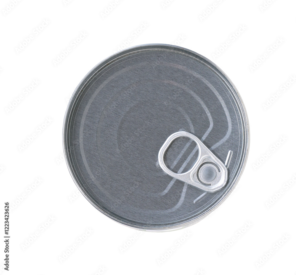 Tin can isolated on a white background, top view. Tin can isolated on a white background, top view.