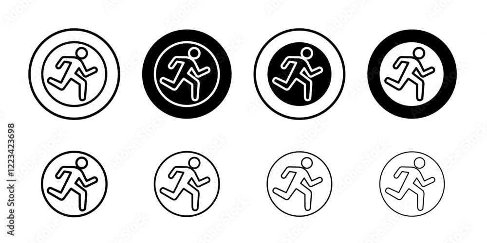 Running icon Vector logo set flat Running icon Vector logo set flat