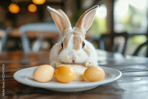 Easter Bunny Having Breakfast