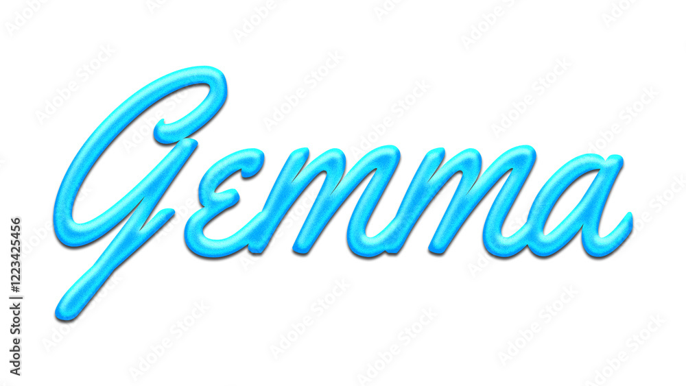 Glowing blue effect of name Gemma on white background. Glowing blue effect of name Gemma on white background.