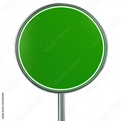 Green Road Sign Isolated