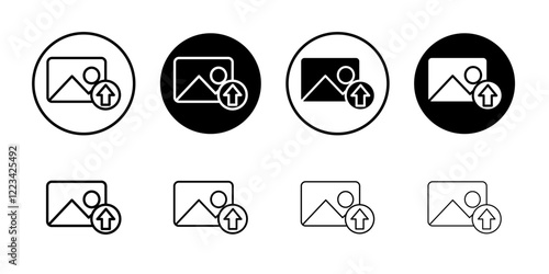 Upload photo icon Vector logo set flat