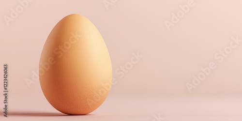 Wallpaper Mural A single egg with a smooth beige surface, positioned on the left side of a soft pink background, showcasing simplicity and natural tones Torontodigital.ca