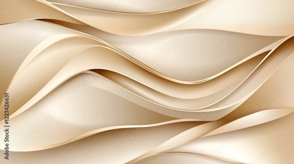 Obraz premium Beige abstract waves flow, soft background, design element