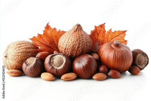 Nuts On A White Background