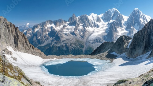 Wallpaper Mural Alpine Lake Nestled Among Majestic Snowcapped Mountains Torontodigital.ca
