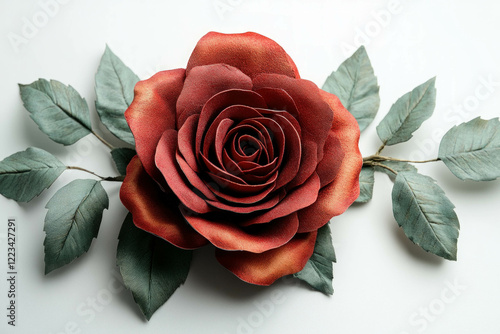 Red Rose On A White Background