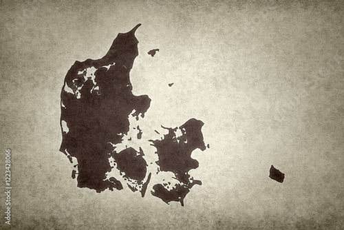 Map of Denmark on a paper