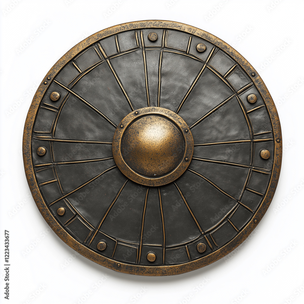 Naklejka premium Medieval Shield Isolated on white Background