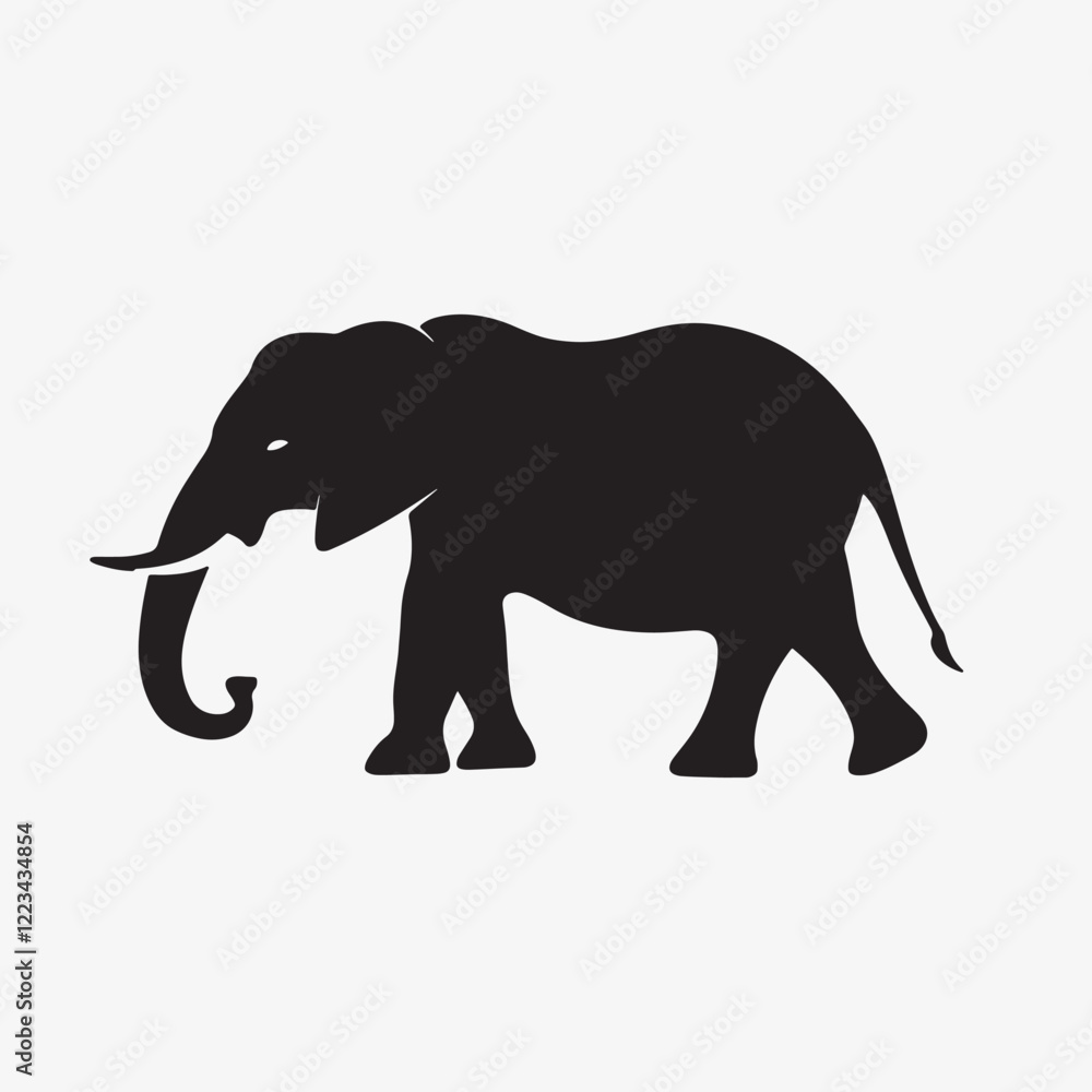 Minimalistic black elephant silhouette icon vector Minimalistic black elephant silhouette icon vector