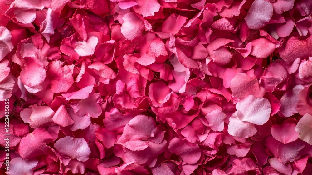 A profusion of pink rose petals. A profusion of pink rose petals.