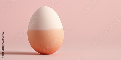 Wallpaper Mural A single egg with a soft gradient design, blending white and peach tones, positioned on the left side of a pastel pink background, exuding elegance and minimalism Torontodigital.ca