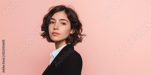 portrait of a young businesswoman poster type background, poster of employer of the month