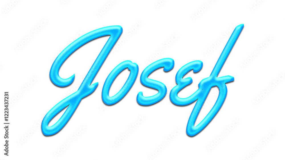 Glowing blue effect of name Josef on white background. Glowing blue effect of name Josef on white background.