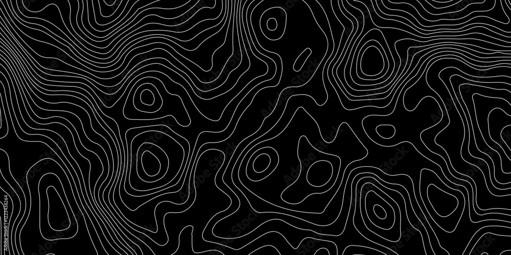 The black on grey contours vector topography stylized height of the lines. The concept of a conditional geography scheme and the terrain path. Ultra wide. Map vector terrain Illustration. The black on grey contours vector topography stylized height of the lines. The concept of a conditional geography scheme and the terrain path. Ultra wide. Map vector terrain Illustration.