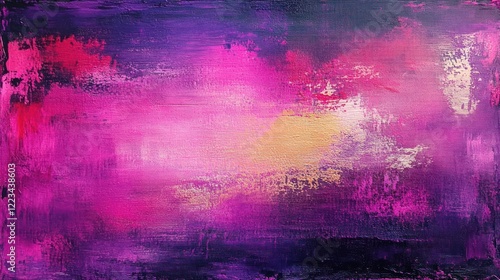 Abstract Pink Purple Gold Impasto Painting Texture photo