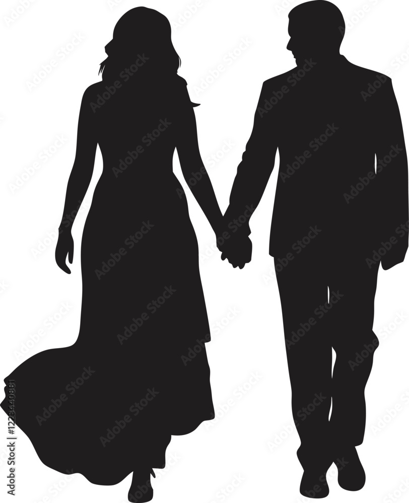 silhouette of a couple, vector, illustration silhouette of a couple, vector, illustration