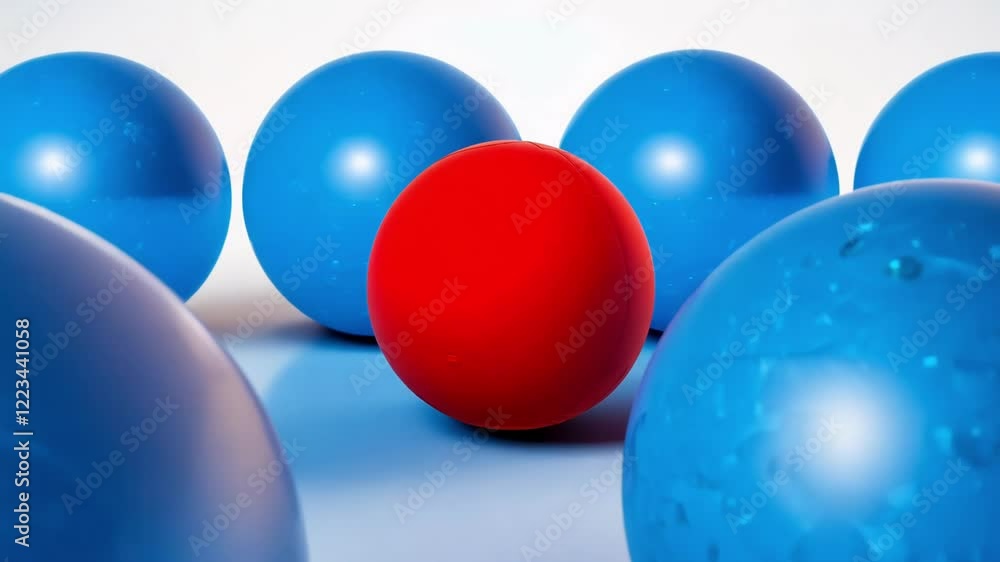 Red and blue spheres arranged in a geometric pattern on a reflective surface, symbolizing harmony and contrast. The vibrant colors add energy and conceptual appeal. Red and blue spheres arranged in a geometric pattern on a reflective surface, symbolizing harmony and contrast. The vibrant colors add energy and conceptual appeal.