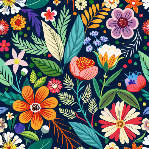 Seamless vector floral background.