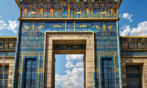 Ishtar Gate facade, inner city of Babylon photo