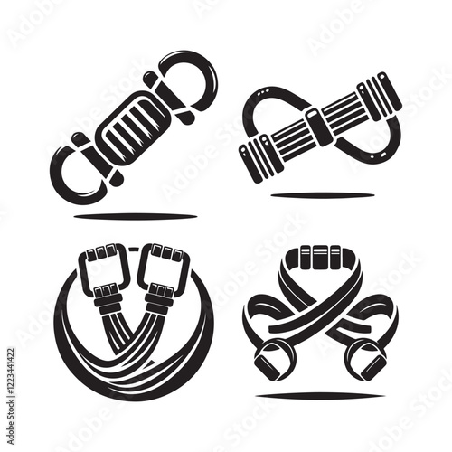 Get Resistance Band Silhouette Vectors for Gym and Training Projects photo