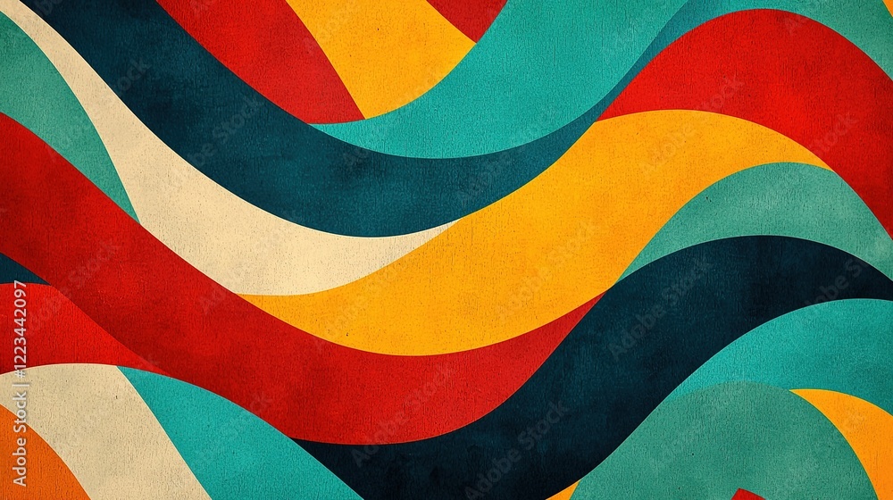 A vibrant abstract pattern featuring flowing waves of colors, including teal, orange, red, and yellow, creating a dynamic and eye-catching visual effect. A vibrant abstract pattern featuring flowing waves of colors, including teal, orange, red, and yellow, creating a dynamic and eye-catching visual effect.