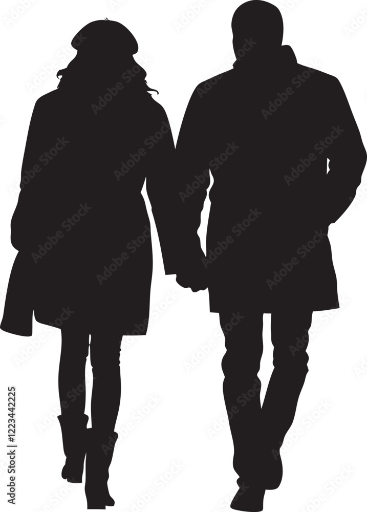 silhouette of a couple, vector, illustration silhouette of a couple, vector, illustration