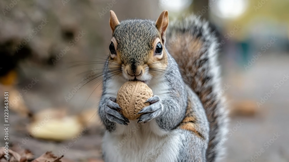 Squirrel eating nut in autumn forest Squirrel eating nut in autumn forest
