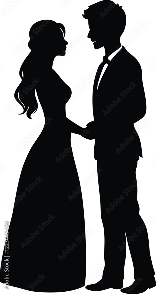 silhouette of a couple, vector, illustration silhouette of a couple, vector, illustration