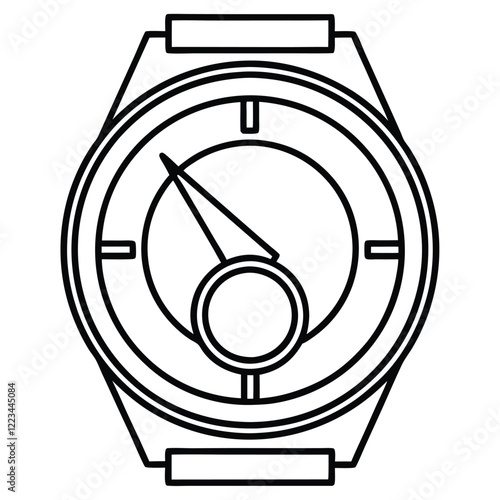 A bold and luxurious logo design for a watch company, showcasing an abstract watch face with clean geometric lines and premium typography for a sophisticated look.