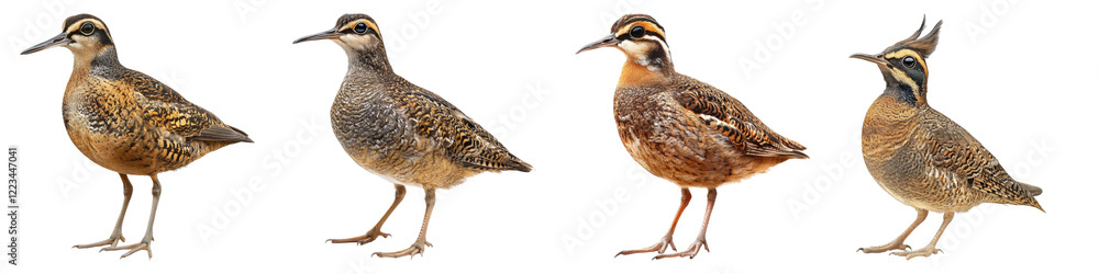 American woodcock isolated on transparent background, PNG, Set of American woodcock isolated on transparent background, PNG, Set of