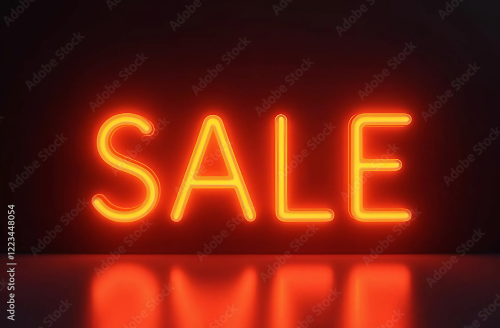 Modern Neon Sale Sign. Sleek 3D Glowing Design Modern Neon Sale Sign. Sleek 3D Glowing Design
