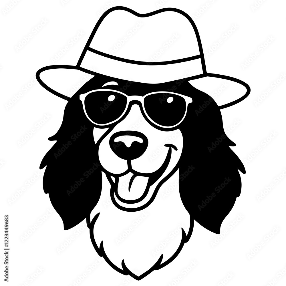 Funny gordon setter dog head vector art Funny gordon setter dog head vector art
